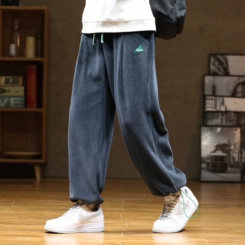 Casual pants 2022 Men's sweatpants autumn/Winter new solid color loose sportswear pants Loose Haren trendy skinny pants for men Specification image