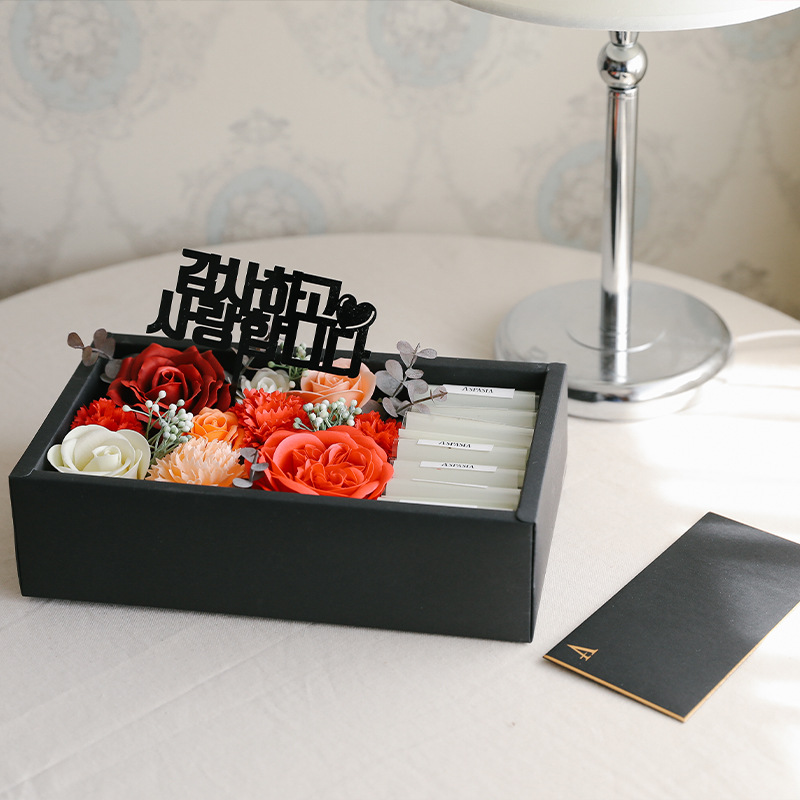 New Soap Flower Immortal Flower Gift Box To Send Mother Teachers Day Mother's Day Rose Wholesale Gift Items With Hand Gift Specification drawing