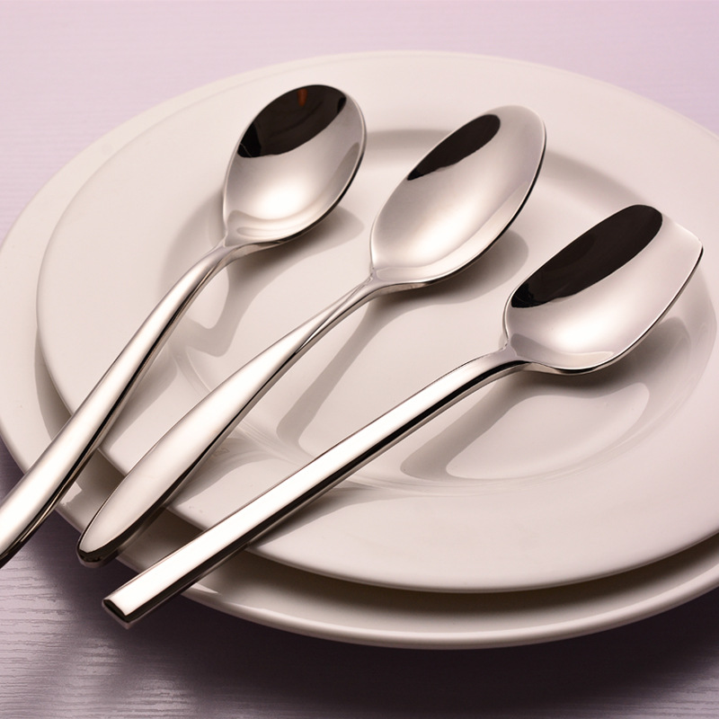 RKT4加点乐西餐不锈钢勺子 韩式不锈钢主餐勺吃饭勺调羹 家用西餐