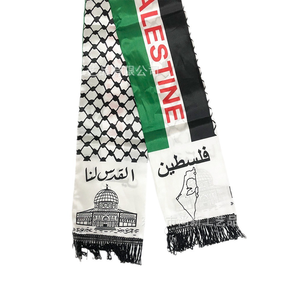 Palestinian Scarf Color Butyl Polyester Palestinian Flag Bib Cross Border Spot Hangneck Wedding Decoration Item Picture