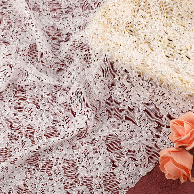 Small flower lace fabric, polyester hollowed-out lace fabric, wedding dress and evening dress lace fabric, clothing lace accessories