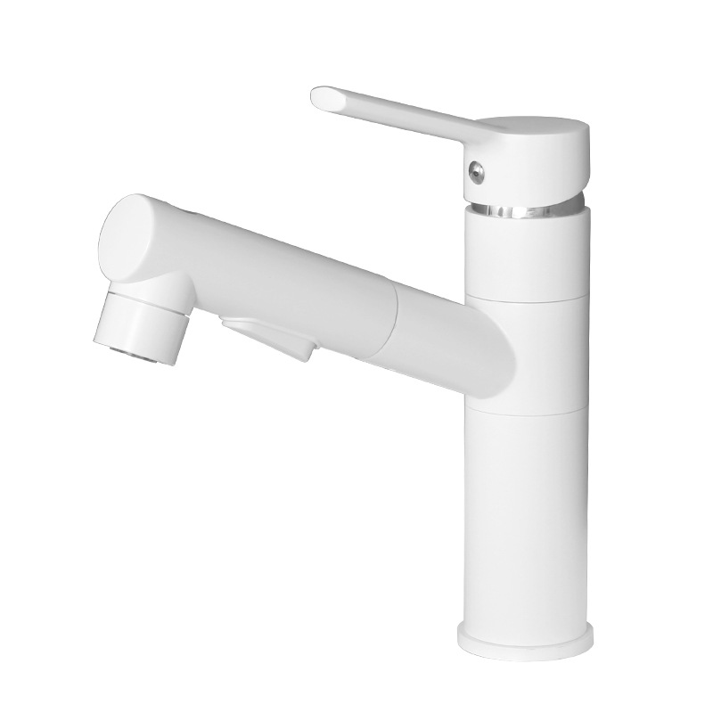 Feiyu Nuo Pull Cold And Hot Water Faucet Toilet Home Bathroom Cabinet Wash Basin Splash Faucet White Item Picture