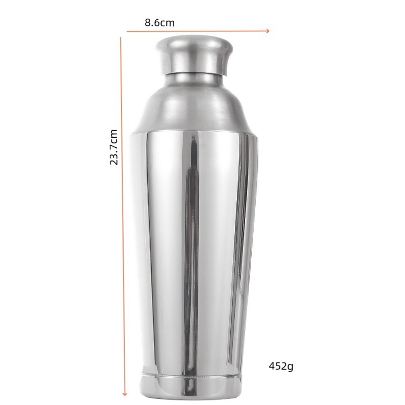 Manufacturer's New 700Ml Stainless Steel Double Layer Cocktail Recipe Shaker Shaker Shaker Shaker Cup European Wine Set Specification drawing
