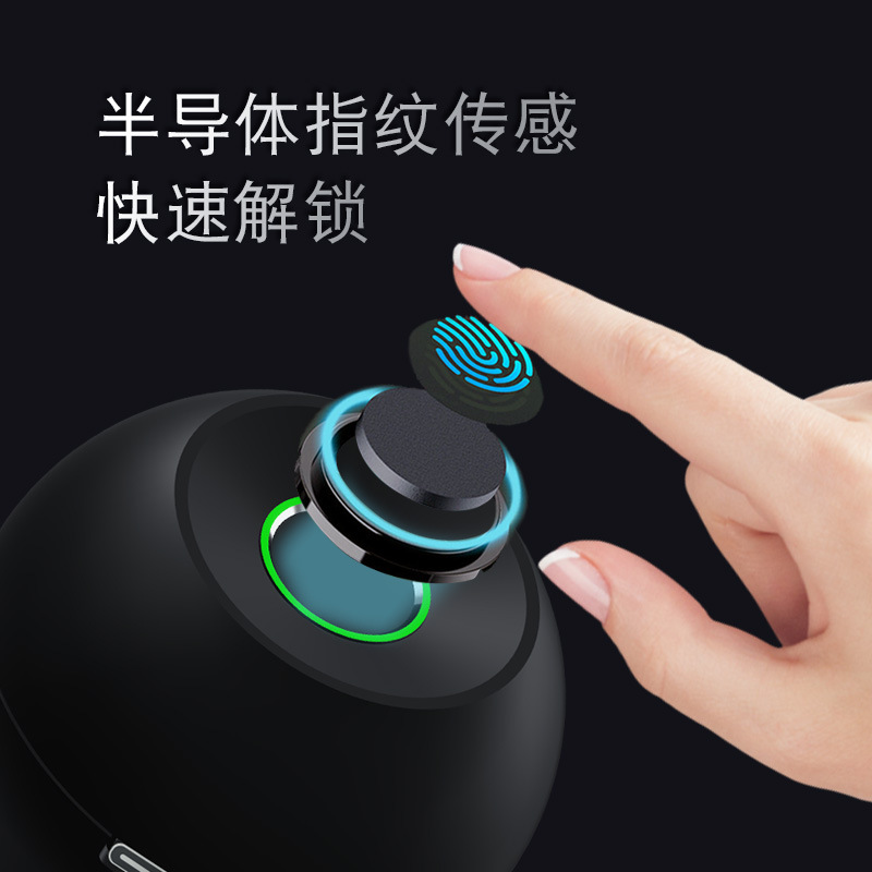 Graffiti New Indoor Fingerprint Lock Cross-Border For Home Wooden Door Spherical Lock Smart Electronic Lock Left And Right Door Universal details Picture