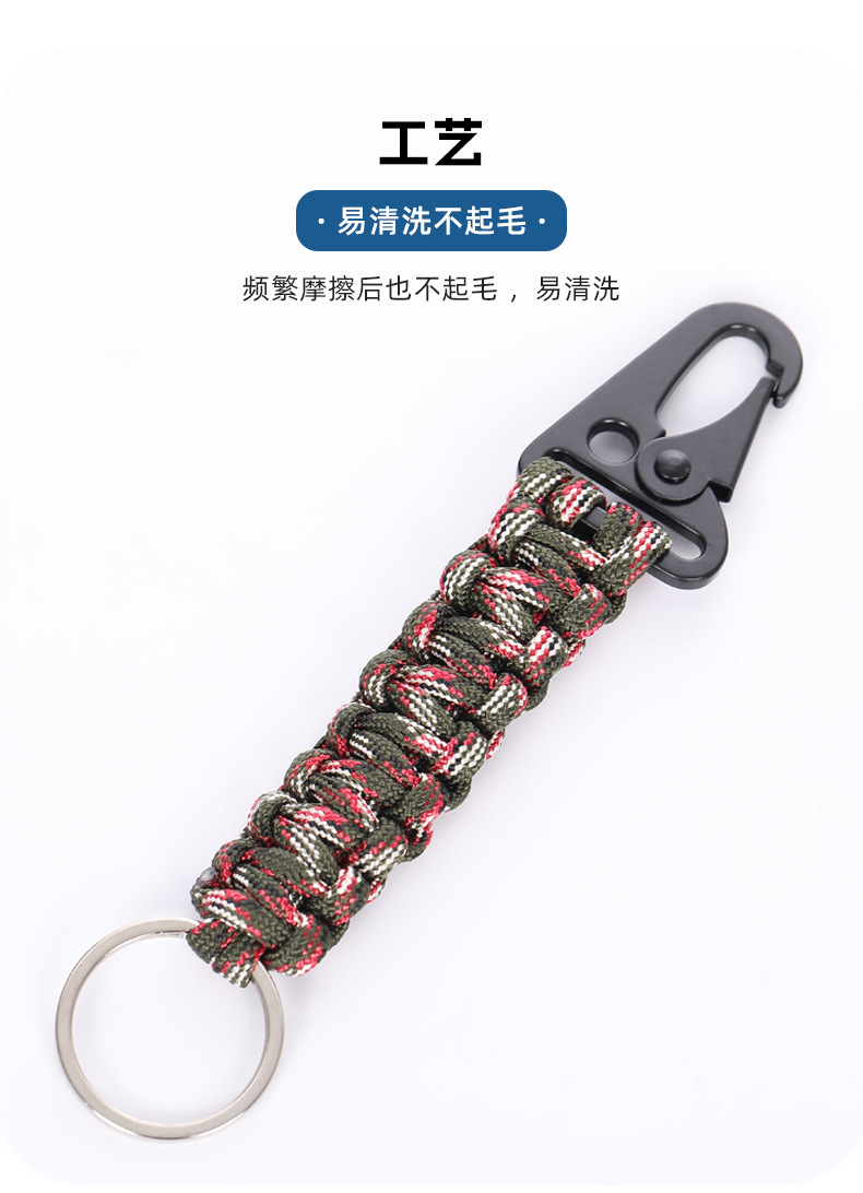Outdoor camping rope, multi-functional umbrella rope, survival bracelet, camping personalized emergency tactical hook, woven bracelet batch pic 9