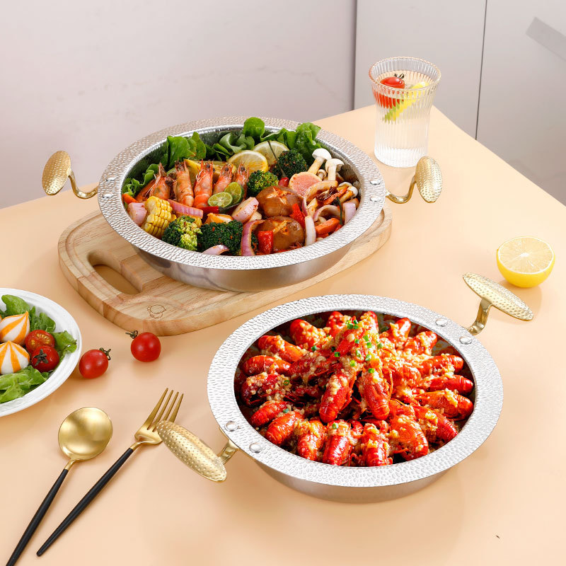 Three-Layer Steel Commercial Dry Pot Sheep Scorpion Stew Soup Special Pot Induction Cooker Gas Stove Commercial Hot Pot Household