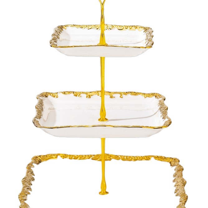 Wholesale of light luxury ceramic tableware sets, high-end gold-plated plates with gold edges Item Picture