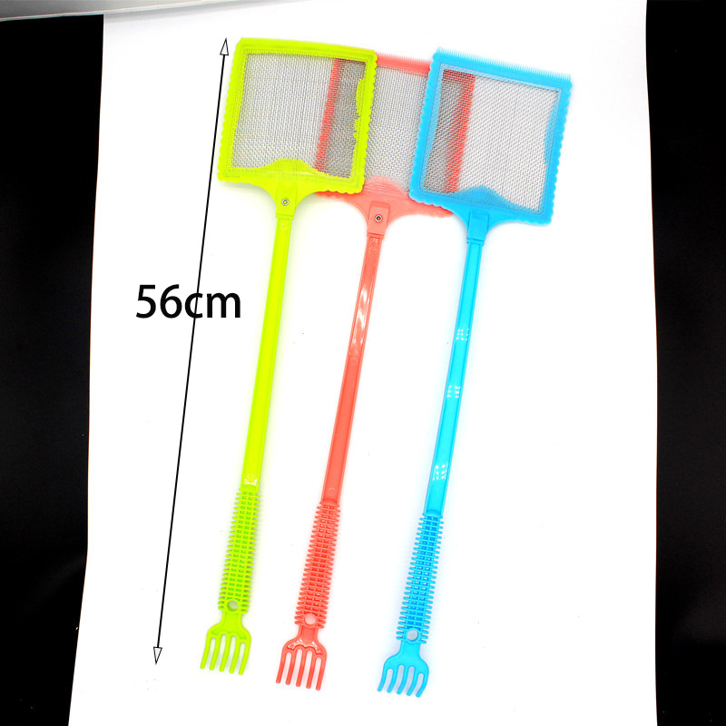 Fly swatter, long-pole fly swatter with tickle, plastic handle, steel wire mesh fly swatter, fly swatter doesn't mess up, steel mesh street stall, street stall, street stall details Picture