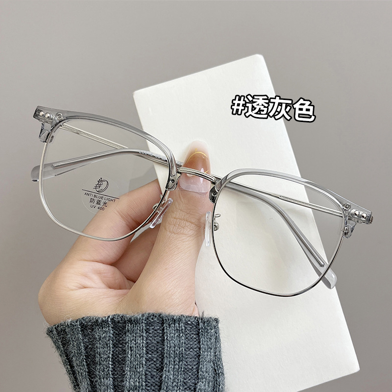 半框眼镜女近视可配有度数高级感眼镜框男大框素颜显瘦眼睛框架详情图5