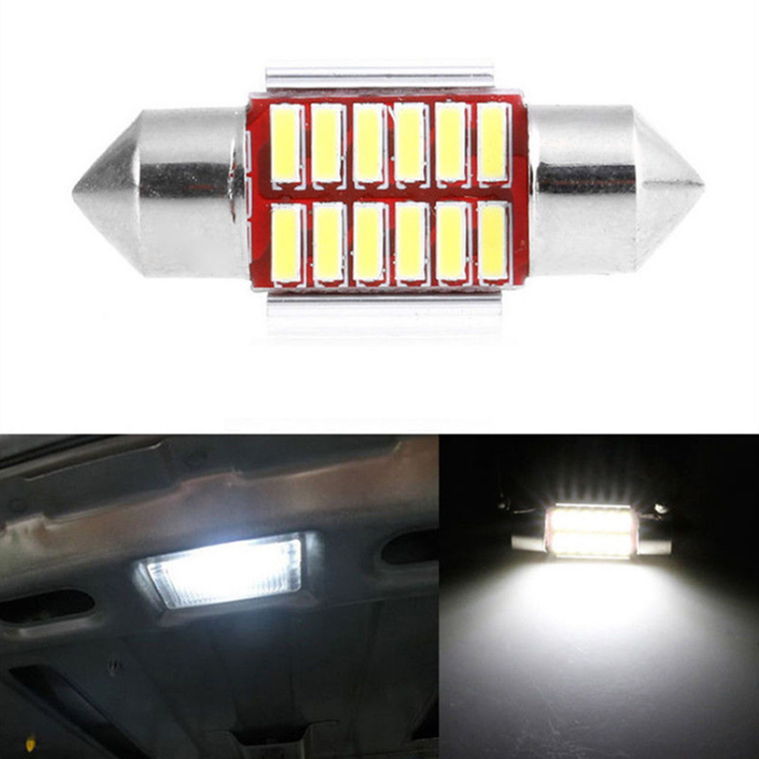 Automotive parts led double-pointed reading light 36MM 4014 12SMD license plate light indoor light details Picture