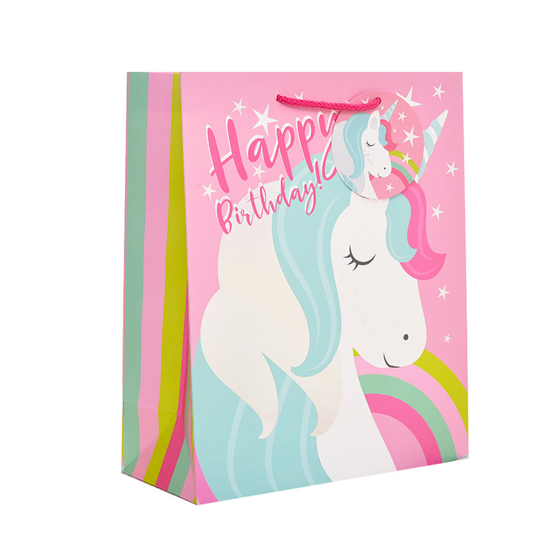 New Spot Unicorn Gift Bag Birthday Gift Bag Paper Bag Hot White Card Gift Bag Wholesale Item Picture