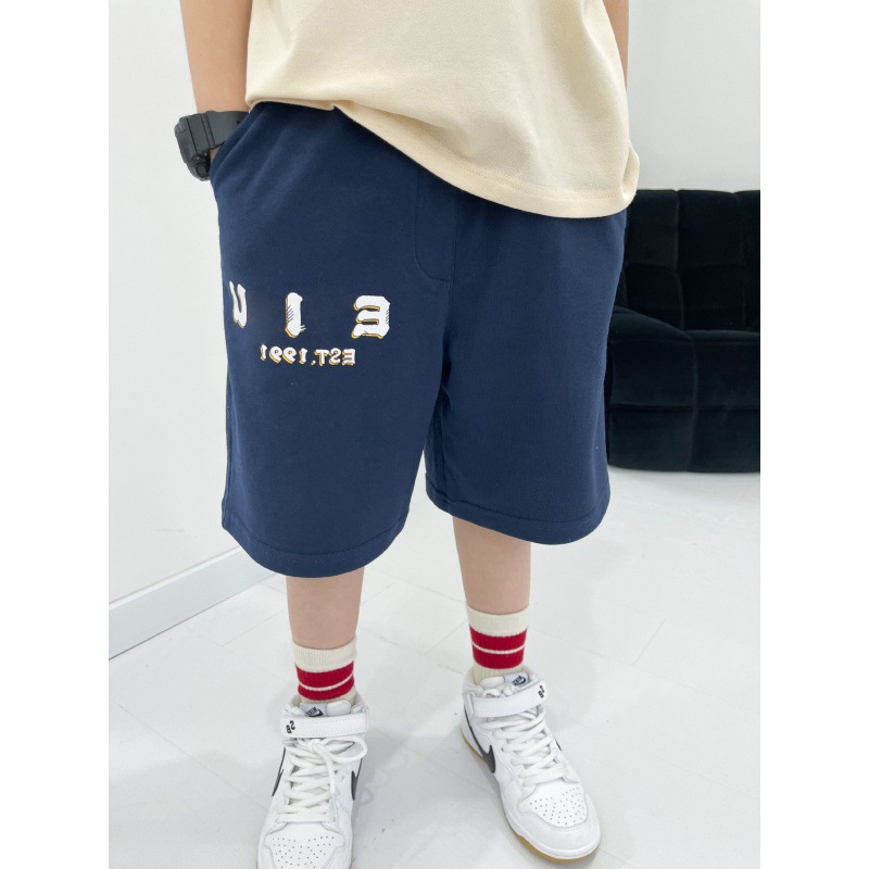 Spring/Summer 2023 trendy Japanese boys' M letter-shaped Maneki Neko casual loose sweatshirt and boys' shorts Application Scenario