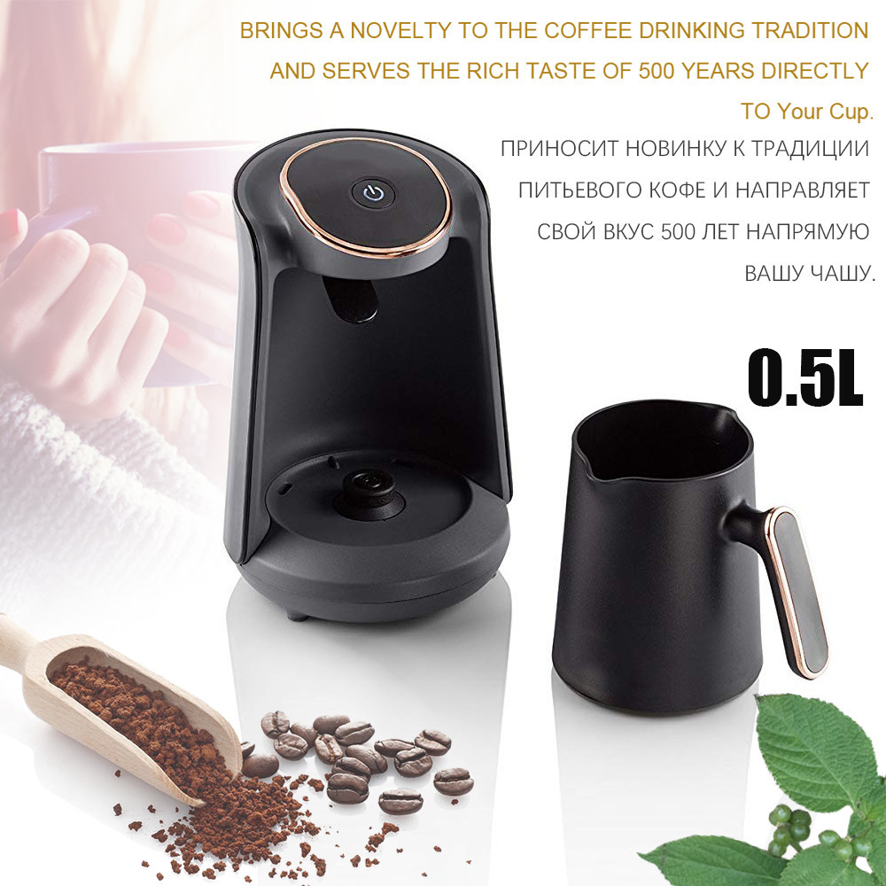 Coffee Pots Moka Pot 0.5L Semi-Automatic Turkish Coffee跨境 details Picture