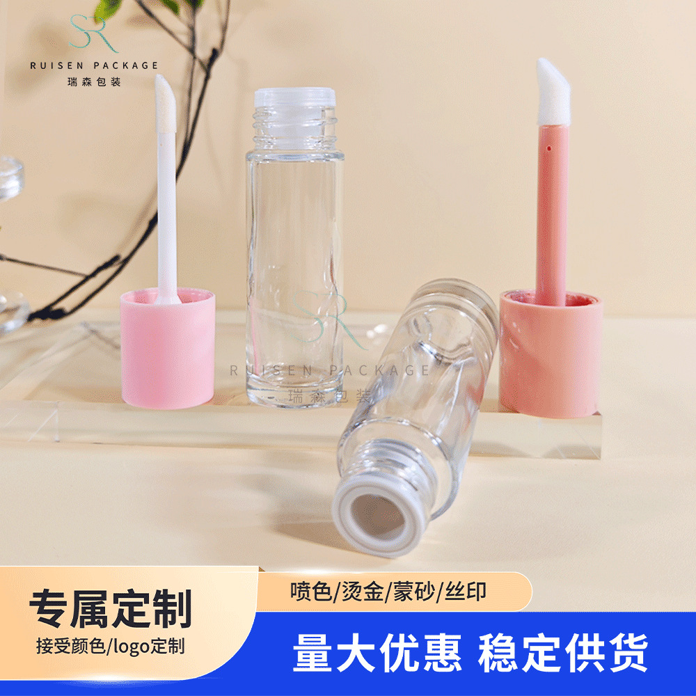 Pink 30ml spray lip gloss, tube brush, concealer bottle, portable travel portioned bottle, primer in stock