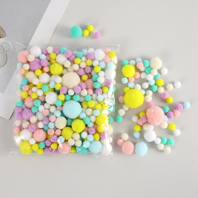 1-3cm混尺寸混色毛球跨境高弹毛球diy手作辅料配件毛球厂家批发详情7