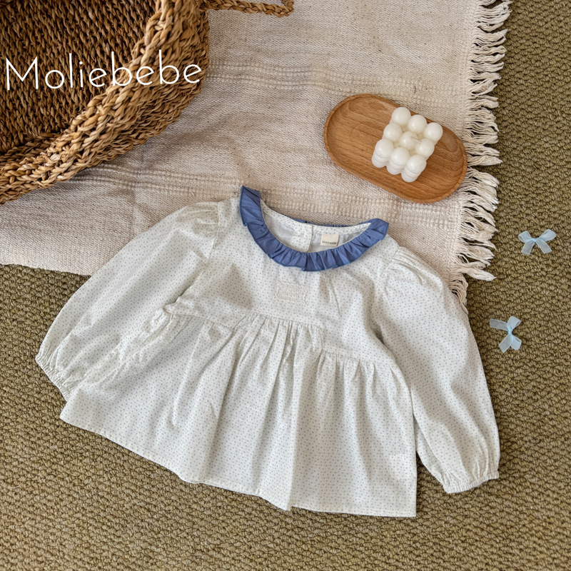 Mo Li Jia ins Spring and Autumn New baby and children's shirts, girls' floral doll shirts, baby long-sleeved shirts and tops