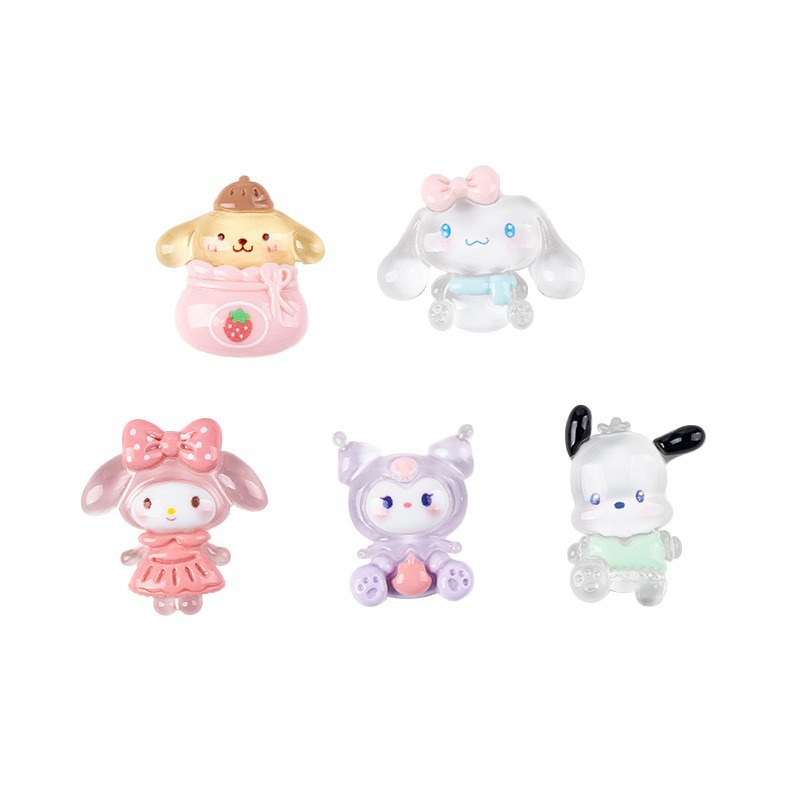 Resin accessories, cartoon ice transparent Sanrio diy cream glue phone case patches, hair accessories, fridge magnets, decorative materials Item Picture
