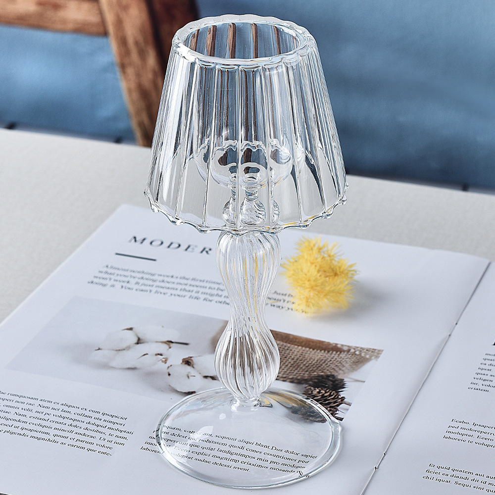 European Transparent Glass Table Lamp Shape Candlestick Wedding Home Creative Decoration Application Scenario