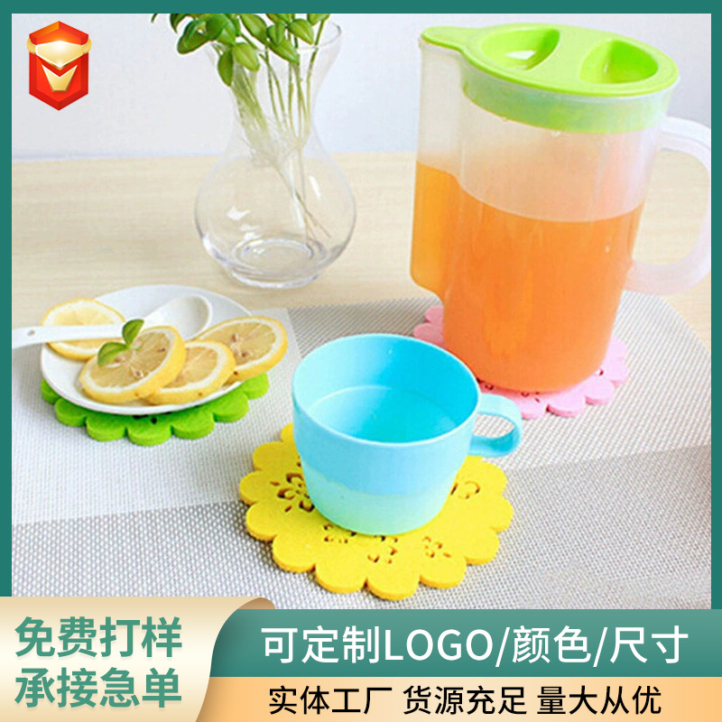 Creative Coaster Heat Insulation Mat Non-Woven Cloth Bowl Mat Felt Coaster Placemat Cup Mat Laser Engraving And Logo Printing Specification drawing