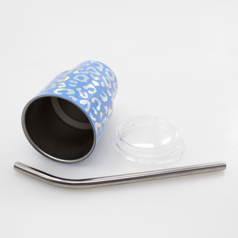 Cross-border 3oz leopard print spirits cup, mini straw cup, espresso cup, high appearance level stainless steel ice cup details Picture