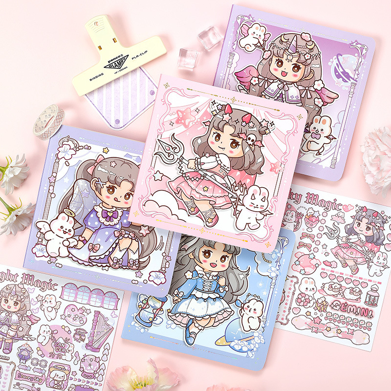 Core Momo Hard Shell Square Magic Star Series Cute Cartoon Girl Notebook Student Notepad