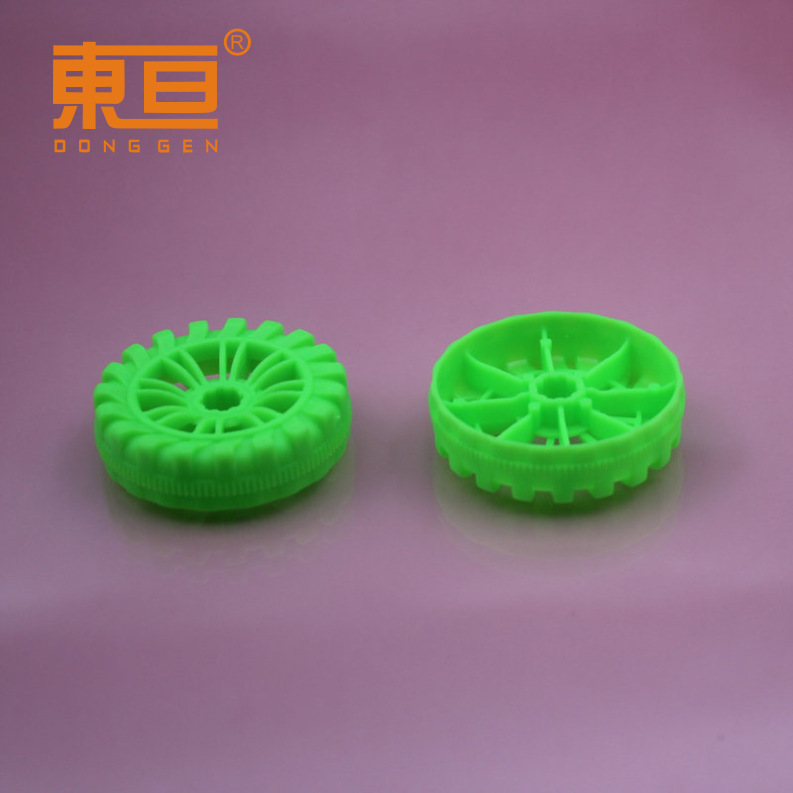 BJL45127AH粗绿 八角轮  八角孔塑料车轮 越野车轮  小制作零件