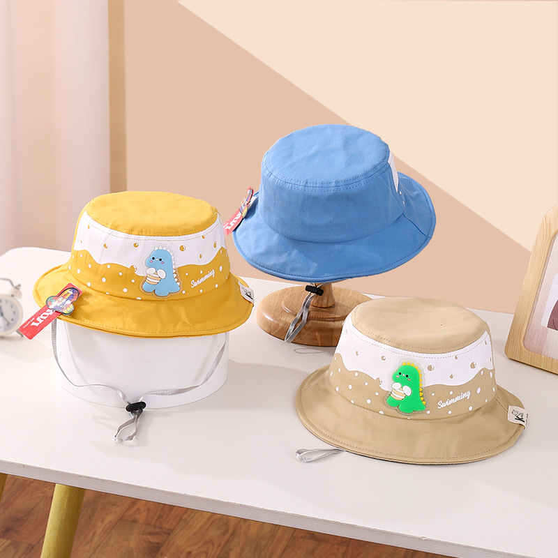 儿童帽子男孩春秋款宝宝渔夫帽男童盆帽大童遮阳恐龙女童夏季3-8