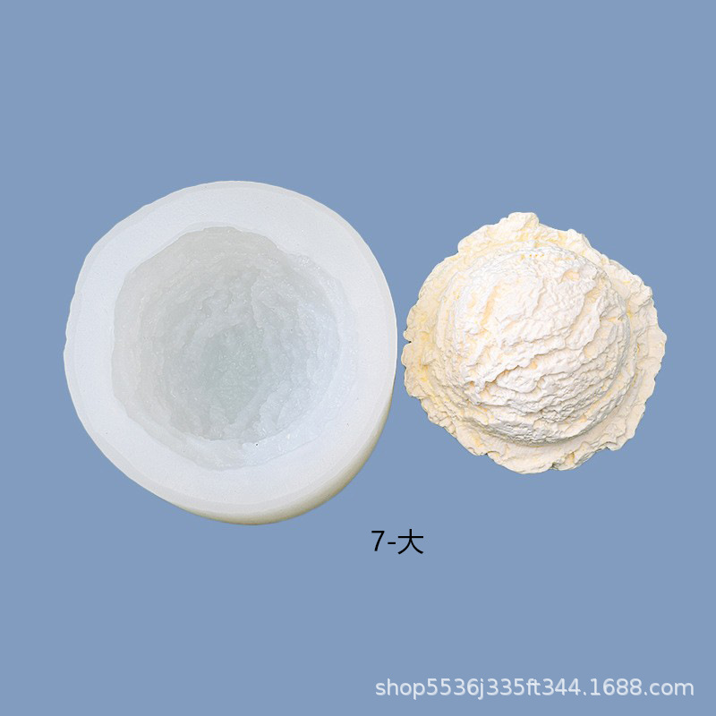 冰激凌雪糕球香薰蜡烛硅胶模具 diy蛋糕装饰肥皂石膏模具 现货详情图2