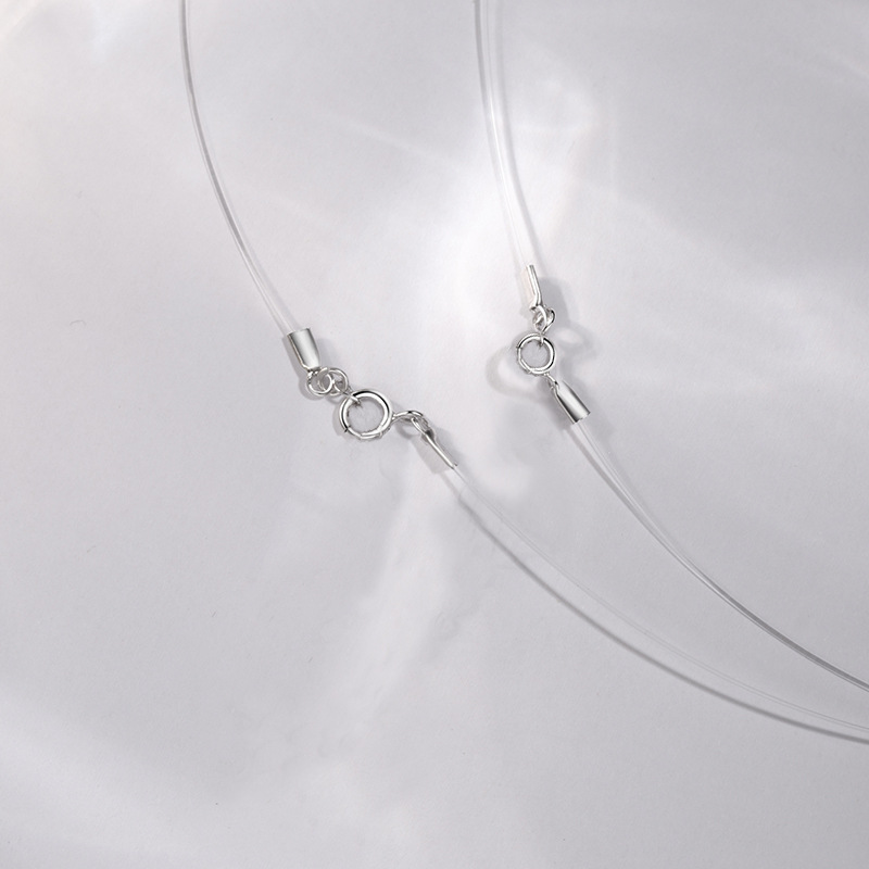 S925 sterling silver Mermaid's Tear Necklace, transparent fishing line zircon pendant, a fresh and transparent collarbone chain for girls Application Scenario