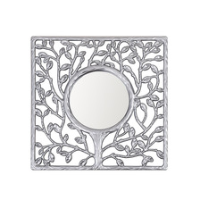 厂家直供正方形树形状银叶子装饰小镜客厅沙发背景装饰小镜