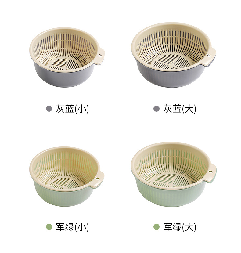 洗菜盆食品级菜蓝子加厚圆形盆子厨房沥水篮盆子家用批发厂家批发详情3