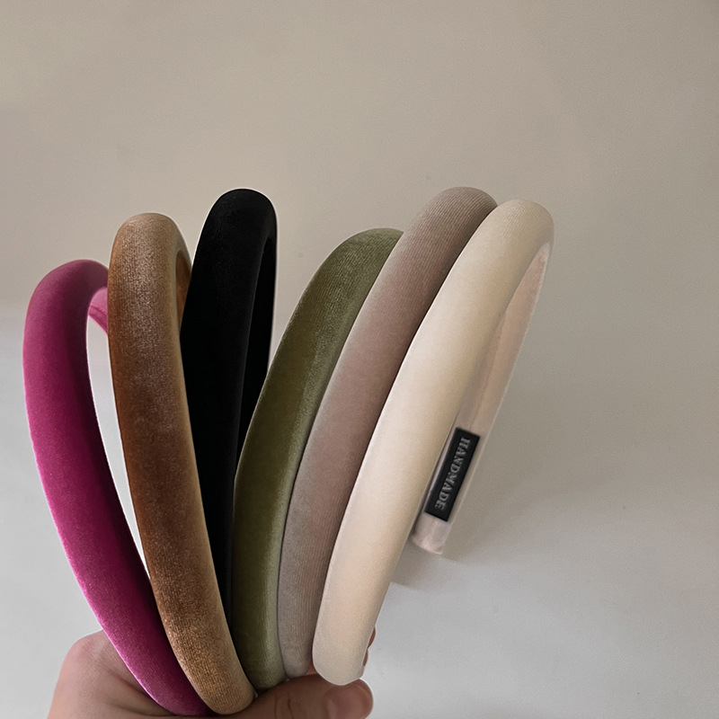 Hair Band Senior Sense Velvet Increase Cranium Vintage Fine Edge Hairpin New Early Autumn Wear Temperament Solid Color Headband