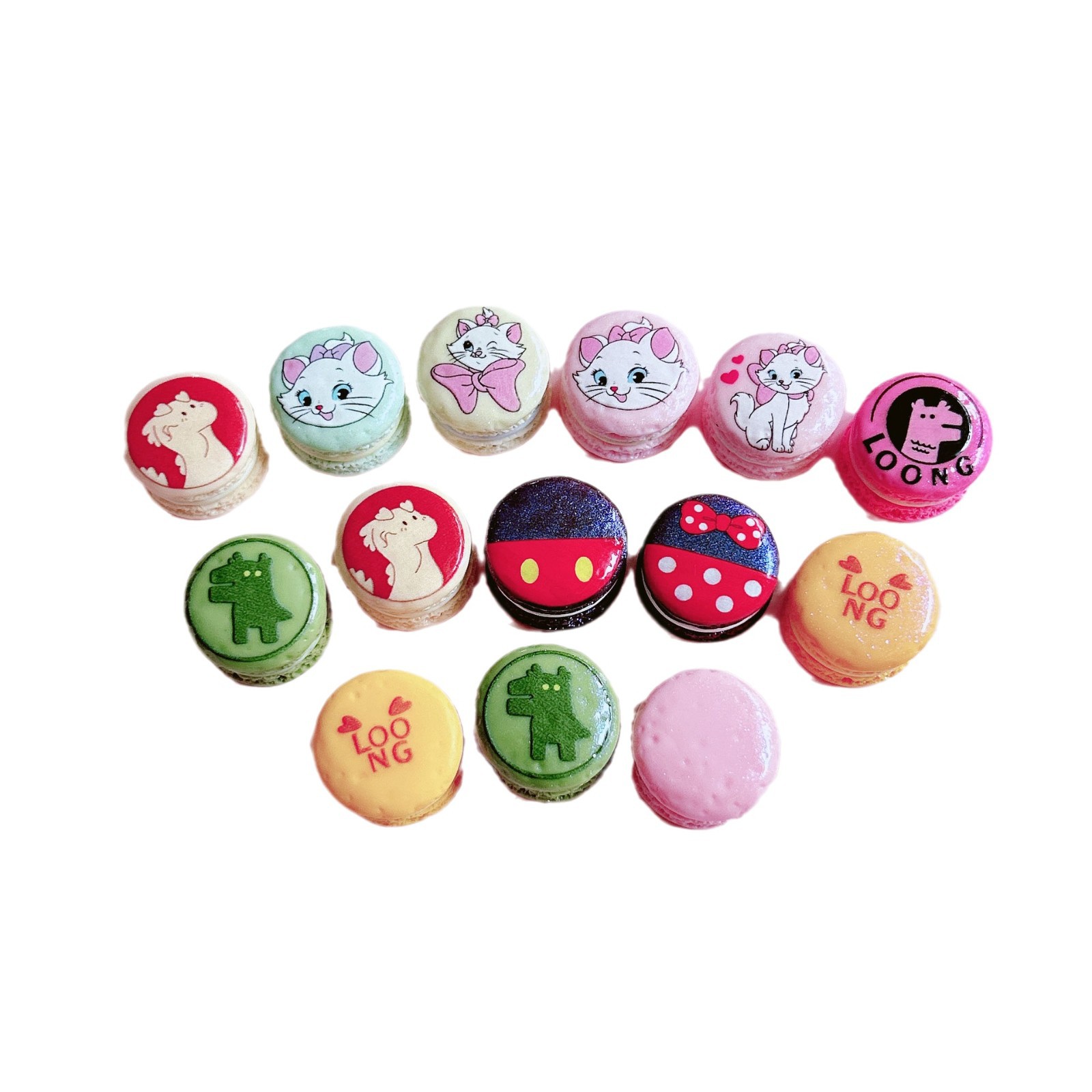 萌粒/树脂冰箱贴/儿童玩具/十字架弯针/工艺品白底实物图