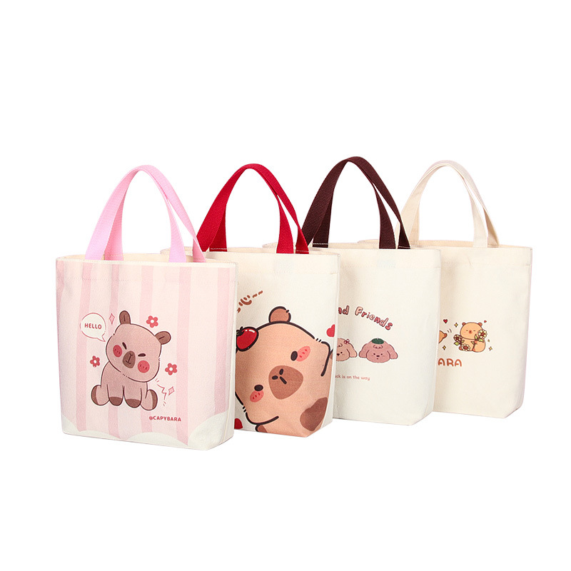 Customized canvas bags for souvenirs, cartoon tote bags, children's gift bags, mini birthday packaging bags, and custom-made canvas bags Item Picture