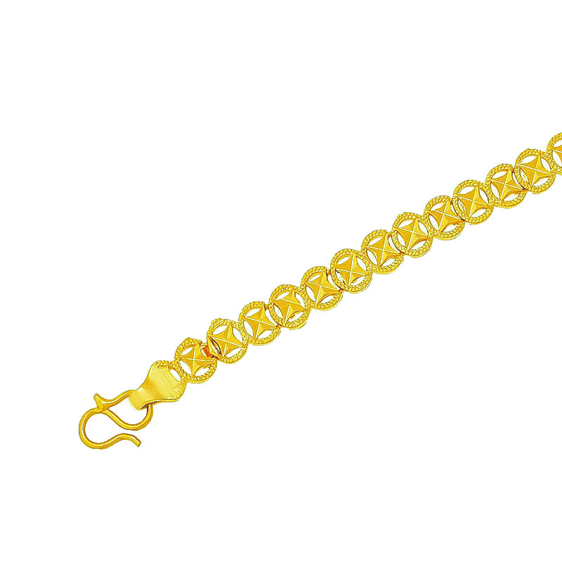 Chuangmei Jewelry's sparkling sand car flower star bracelet is a small, retro and elegant star copper gold-plated jewelry wholesale for women Specification image