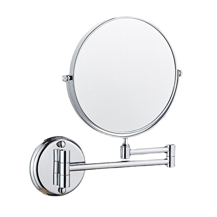 Perforation-Free Hotel Telescopic Mirror Wall Hanging Mirror Bathroom Magnifying Mirror Folding Beauty Mirror Bathroom Makeup Mirror Wholesale Item Picture