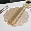 Cross-border wholesale of Nordic-style waterproof and heat-insulating table MATS, PVC gold-embossed table MATS, and creative hollowed-out circular floral placemats Specification image