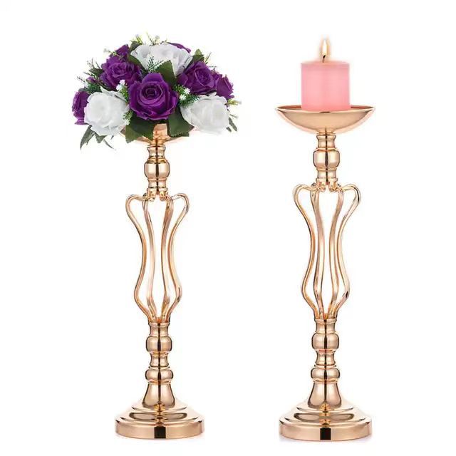 New European Style Small Waist Twist Candlestick Wedding Flower Device Hotel Table Fake Flower Creative Fake Flower Stand Wedding Props Application Scenario
