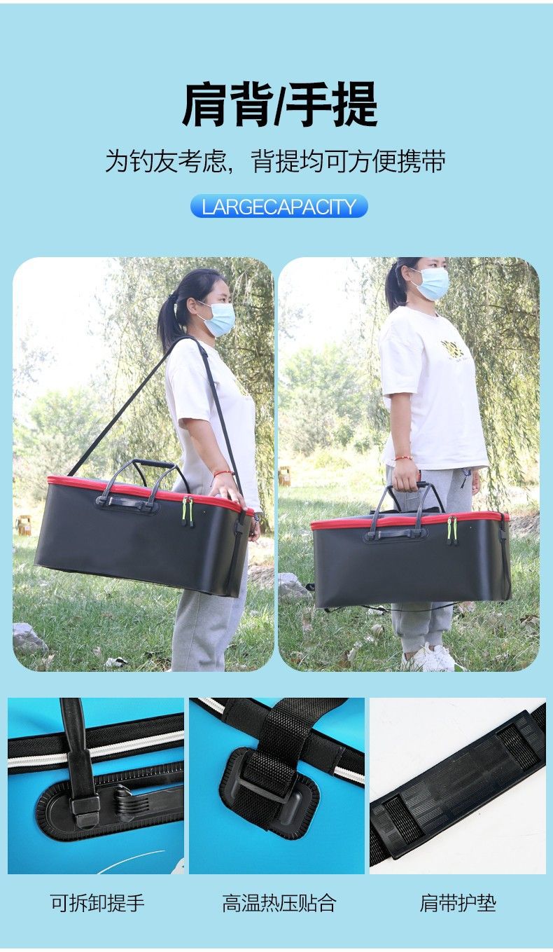 Wholesale fishing gear, fishing buckets, live fish buckets, EVA multi-purpose, foldable outdoor car wash buckets, fish keeping buckets pic 8