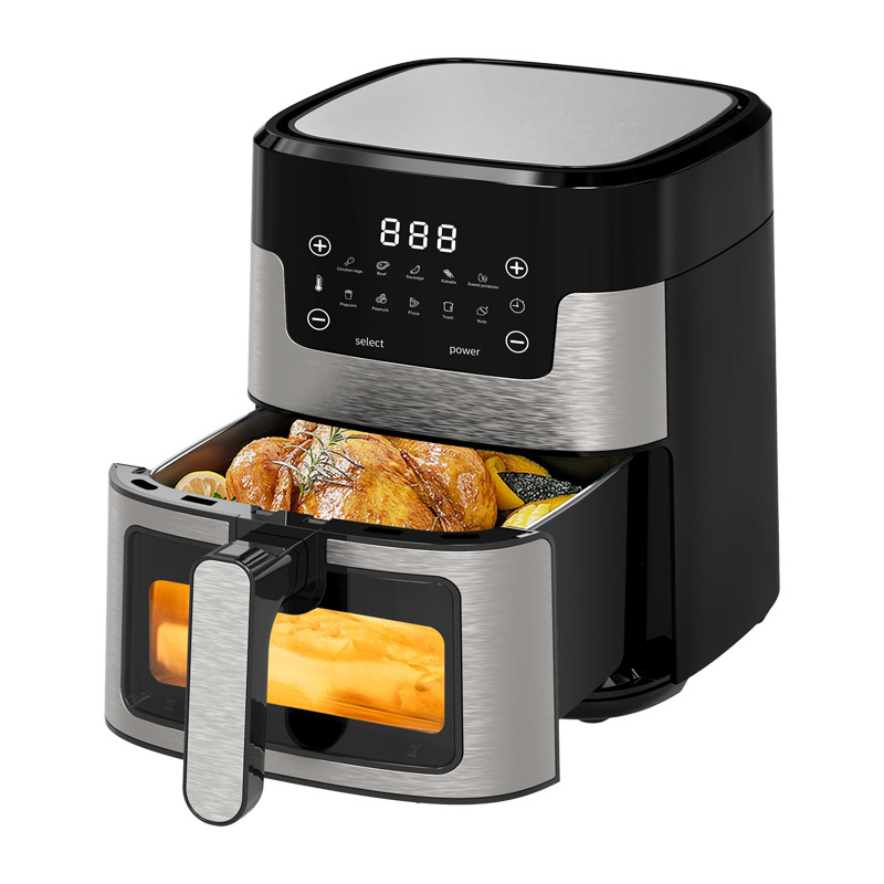 5L Air Fryer Large Capacity 2024 New Stainless Steel Visual Fryer Touch Cross-Border Custom European Regulations details Picture