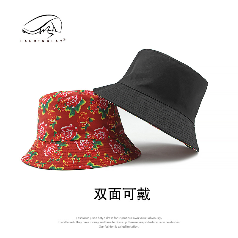 Chinese Wind Northeast Big Flower Cloth Hat For Men And Women Spring And Summer Sun Visor Hats Can Be Worn On Both Sides Of The Fisherman's Hat Basin Hat Application Scenario