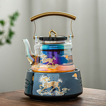 焕彩大容量玻璃煮茶器套装家用蒸汽茶炉自动电陶炉煮茶壶网红茶具
