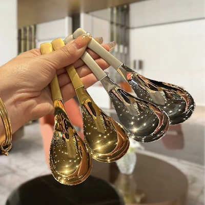 Stainless Steel Chinese Spoon Thickened Earl's Spoon Palace Spoon Hotel Deep Soup Spoon Children's Spoon Household Round Bottom Spoon