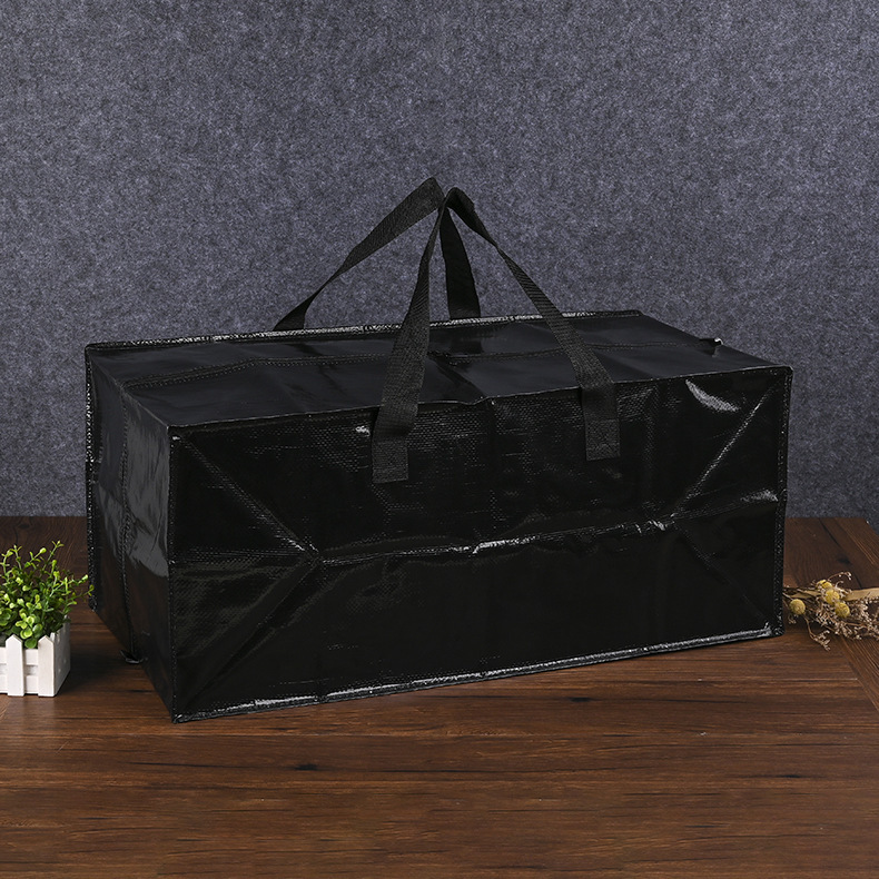 Zipper Luggage Storage Bag Moving Packing Large Snakeskin Bag Plastic Portable Moving Woven Bag Processing Custom Specification drawing
