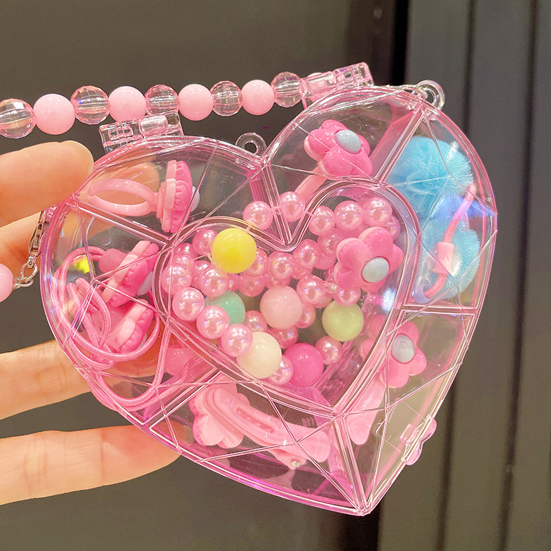 New Children's Jewelry Set Little Girl Love Princess Handbag Children's Hair Accessories Gift Box Set details Picture