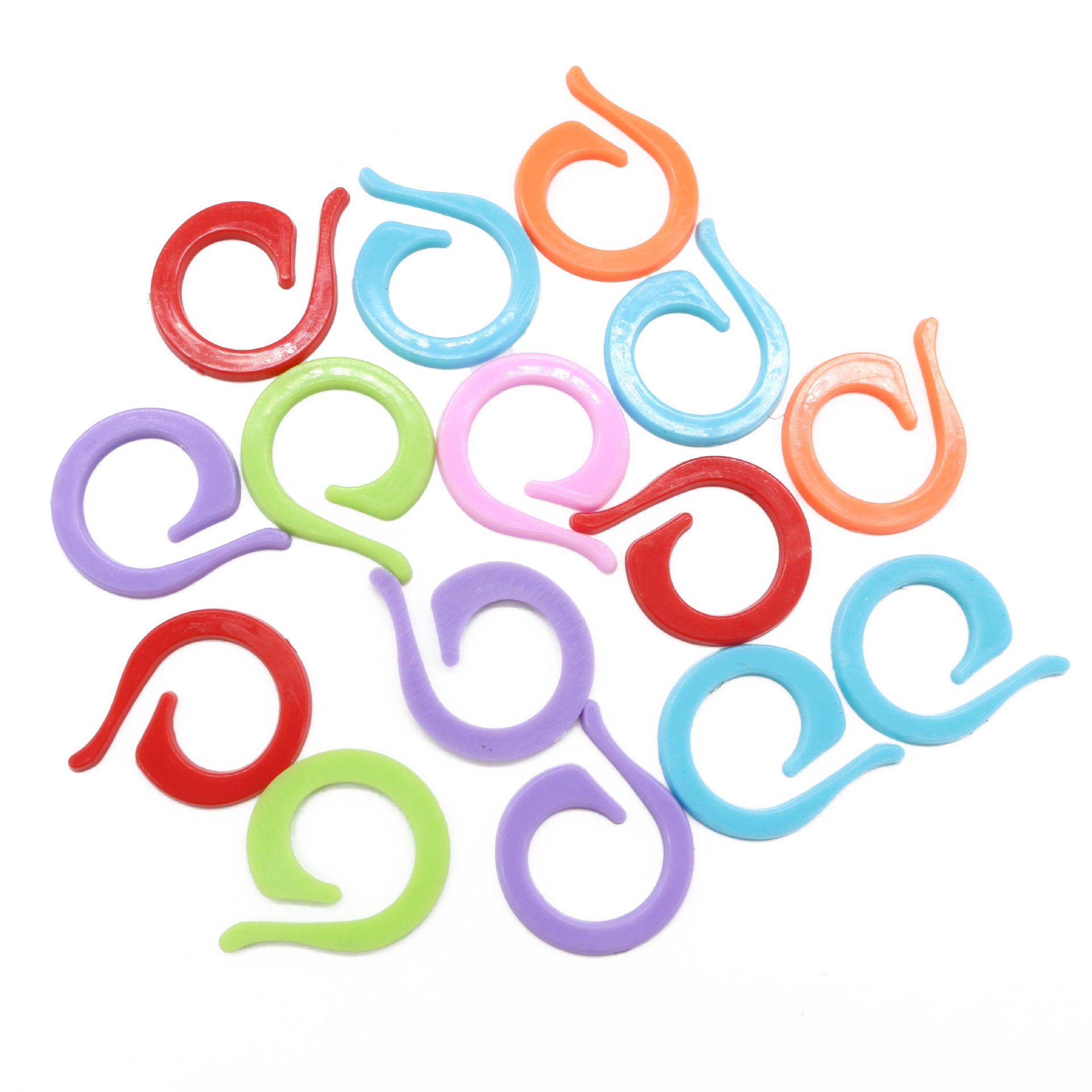 Al por mayor 1000pcs sweater color candy weaving tool marcador hebilla de plástico abierto comma circle embalaje de bolsa transparente details Picture
