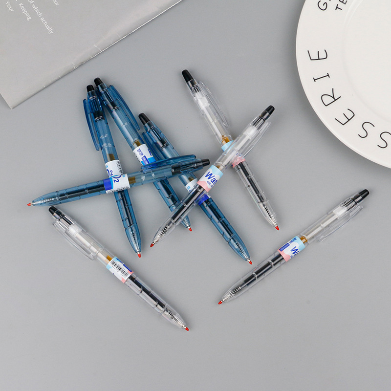 Limited edition niche PET bottle press pen ins student transparent, simple and smooth black pen signature pen 0.5mm gel pen Specification image