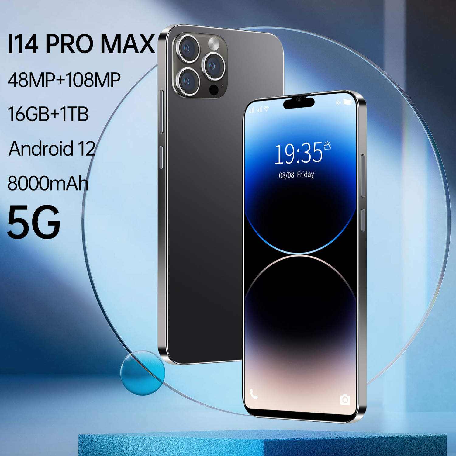 The new I14PM cross-border mobile phone 6.8 inch 1+16 Android smartphone foreign trade integrated machine source manufacturer Specification drawing