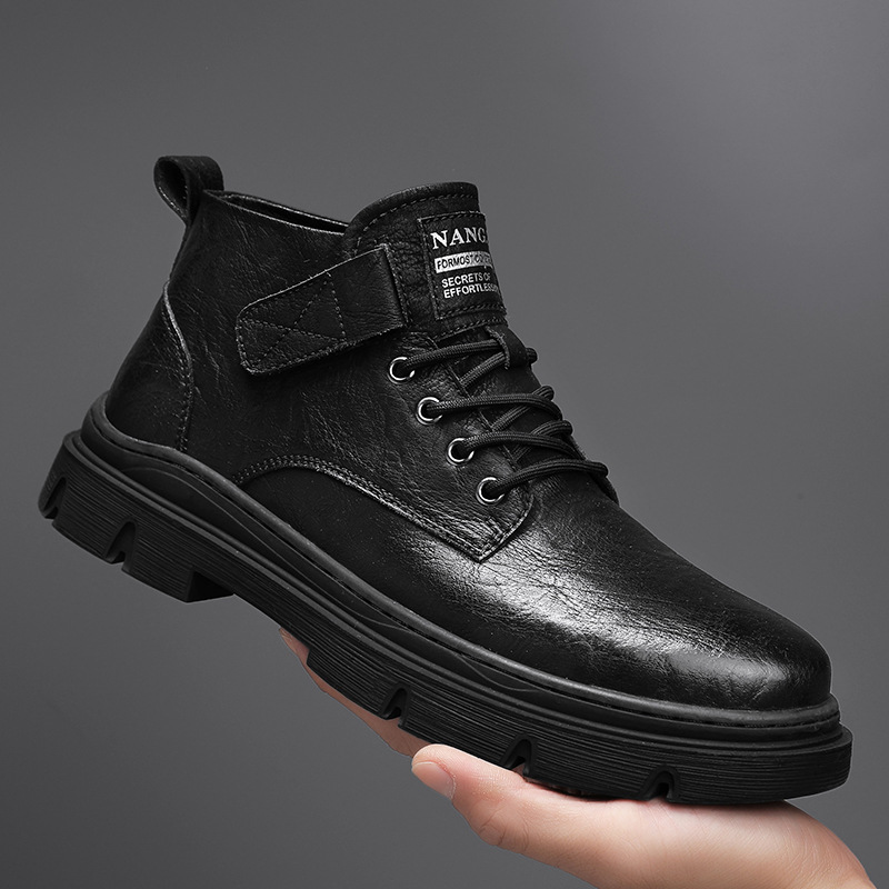 The 2023 autumn new Martin boots, winter fleece warm high-top workwear leather boots, mid-top British casual leather shoes Application Scenario