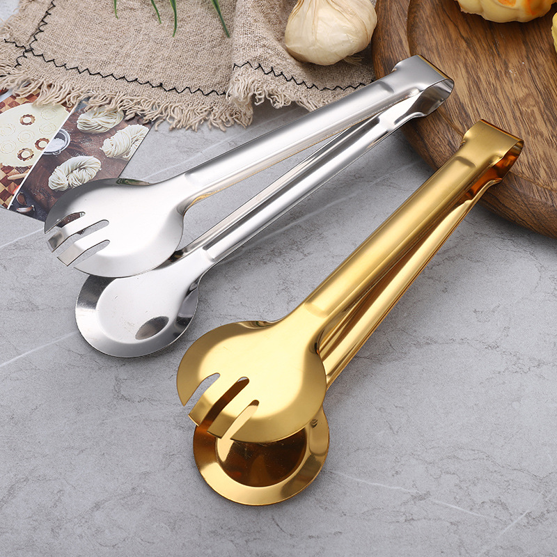 Stainless steel food tongs, outdoor barbecue food tongs, kitchen tools, buffet barbecue tongs, baking bread tongs wholesale